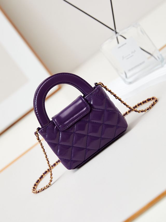 CC original calfskin clutch with chain AP3435 purple