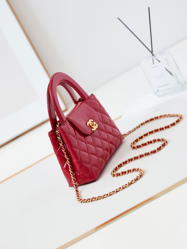 CC original calfskin mini shopping bag AS4416 red