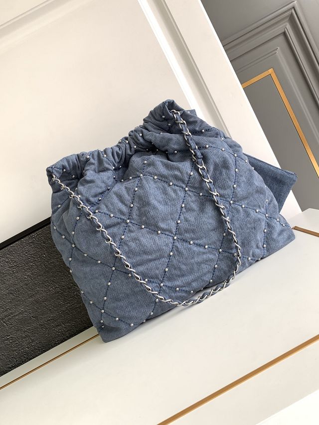 2024 CC original denim 22 medium handbag AS3261 blue