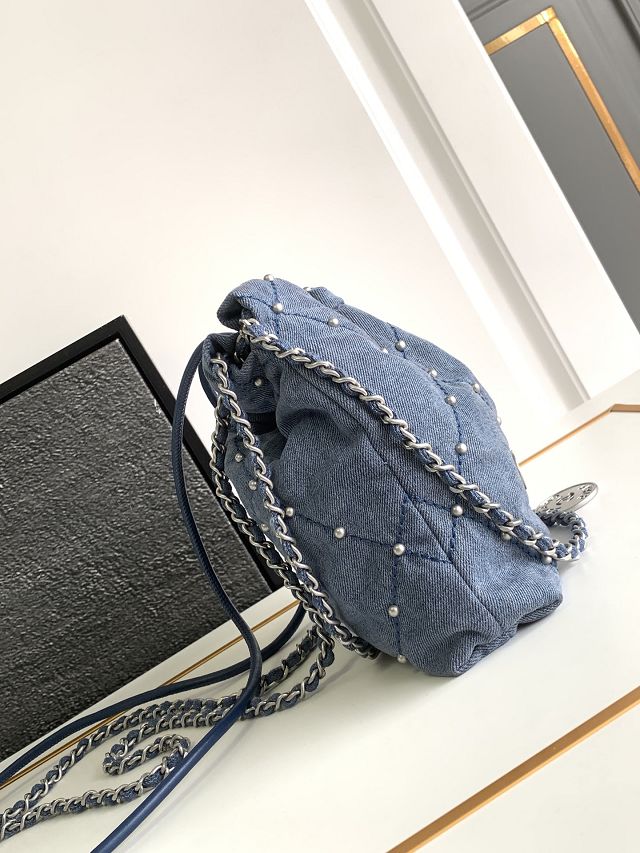 2024 CC original denim 22 mini handbag AS3980 blue