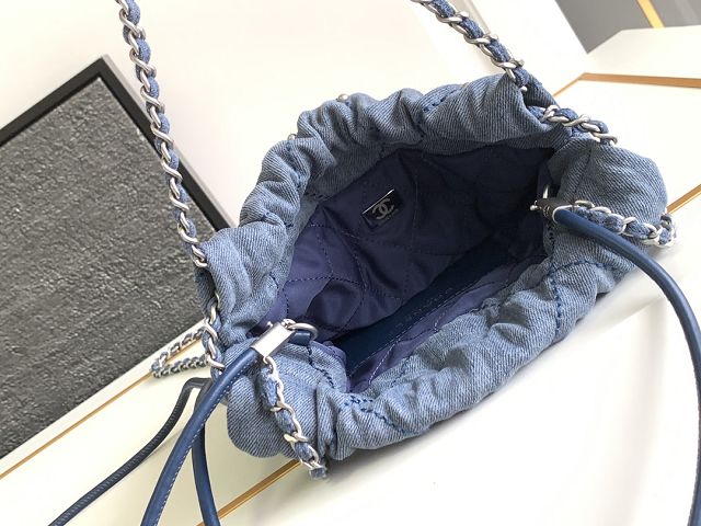 2024 CC original denim 22 mini handbag AS3980 blue