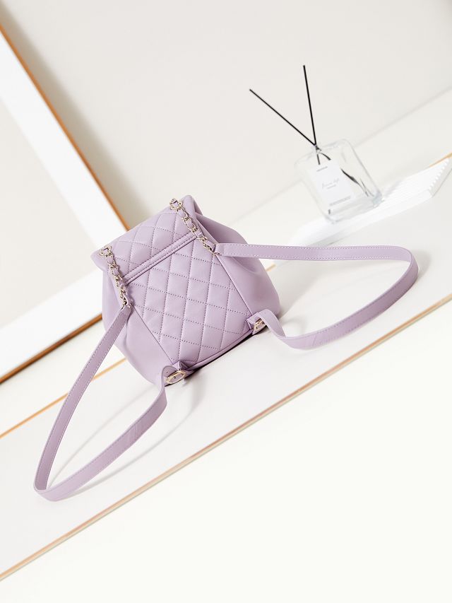 CC original calfskin mini backpack AS2908 light purple