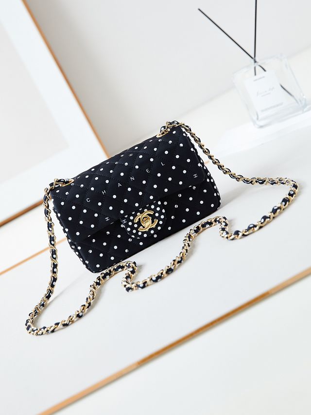 CC original fabric mini flap bag A69900 black