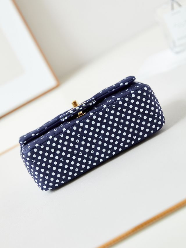 CC original fabric mini flap bag A69900 navy blue