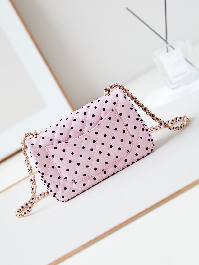 CC original fabric mini flap bag A69900 pink