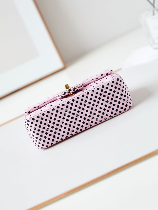 CC original fabric mini flap bag A69900 pink