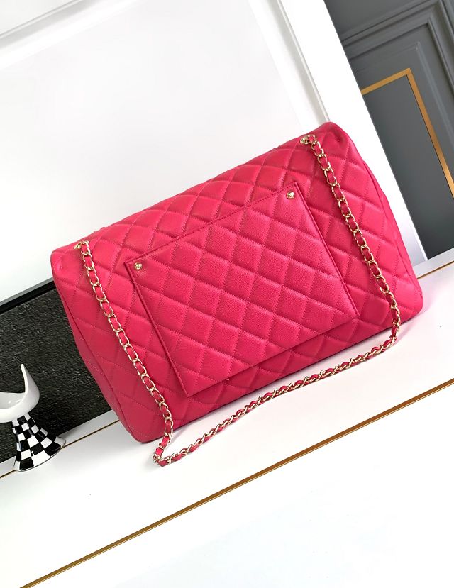 CC original grained calfskin maxi flap bag AS4661 rose red