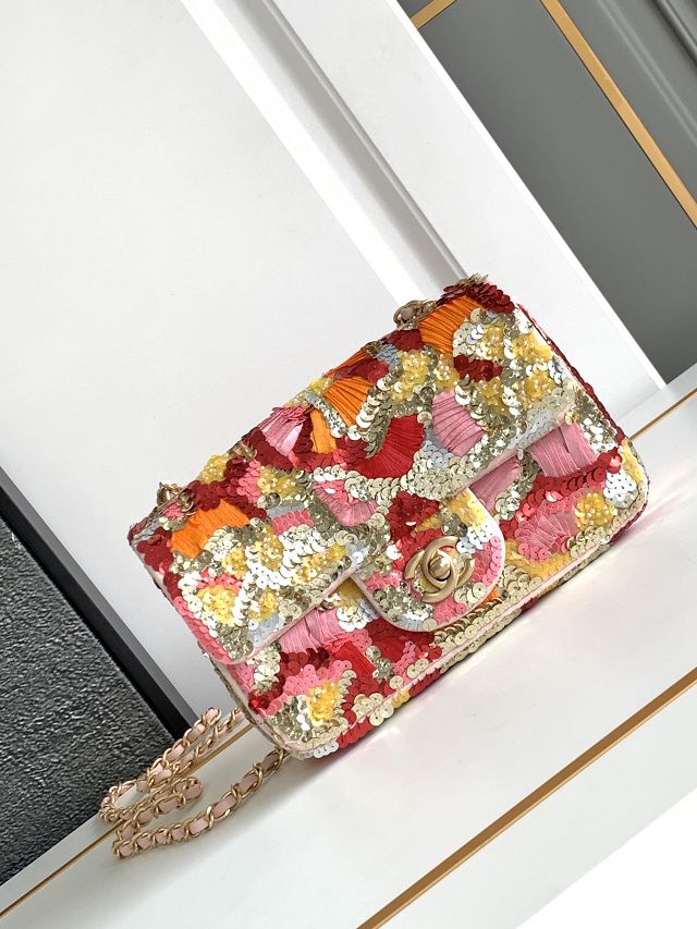 CC original sequins mini flap bag A69900 multicolor