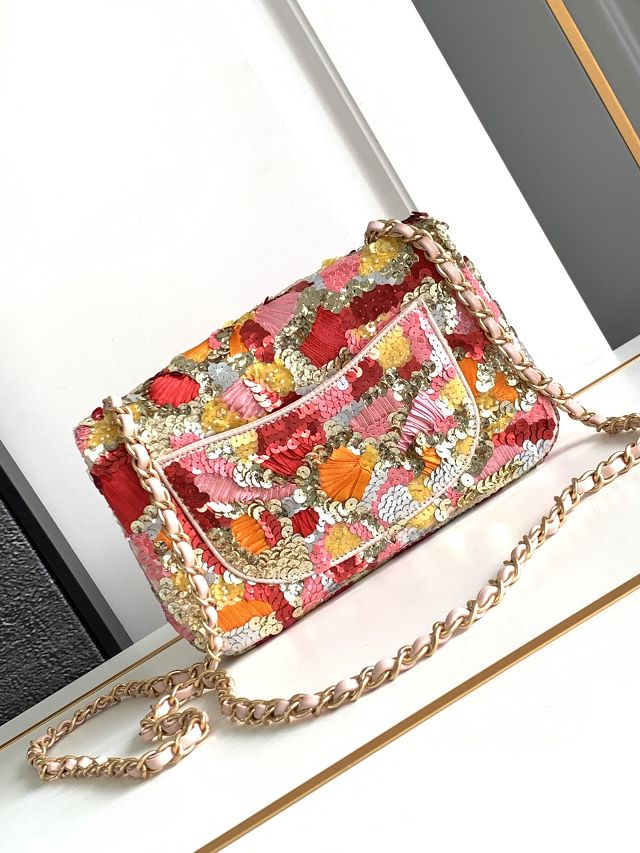 CC original sequins mini flap bag A69900 multicolor