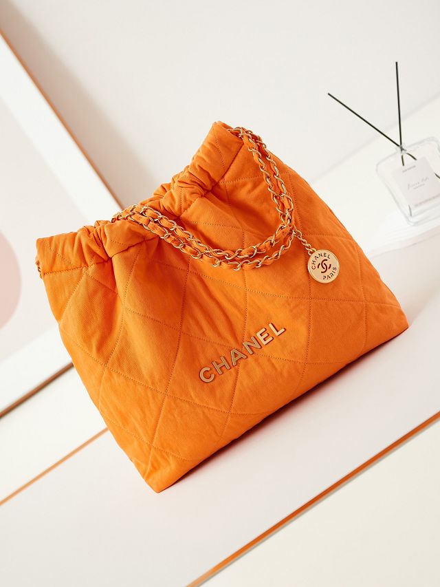 2024 CC original fabric meidum 22 backpack AS3261 orange