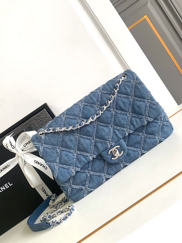 CC original denim medium flap bag AS2240 blue	