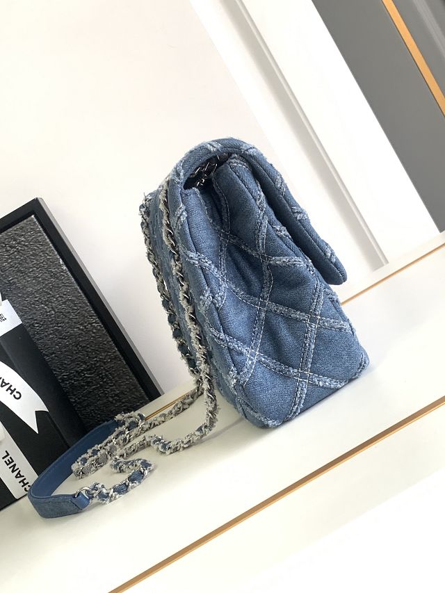 CC original denim medium flap bag AS2240 blue	