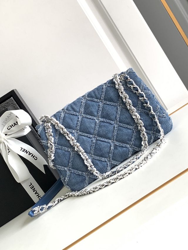 CC original denim mini flap bag AS1940 blue	