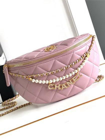 CC original lambskin waist bag AS4991 pink