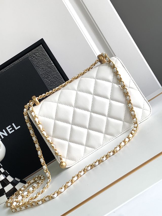 2024 CC original calfskin mini flap bag AS4875 white