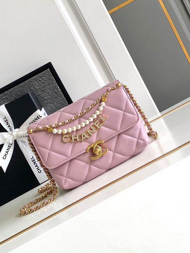 2024 CC original lambskin mini flap bag AS4986 pink