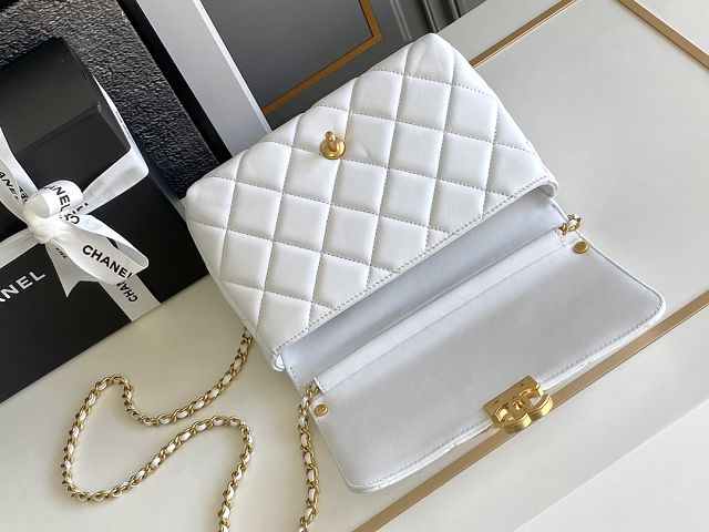 2024 CC original lambskin small flap bag AS4986 white