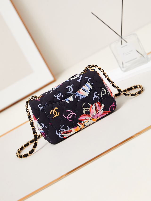 CC original fabric mini flap bag A69900 black