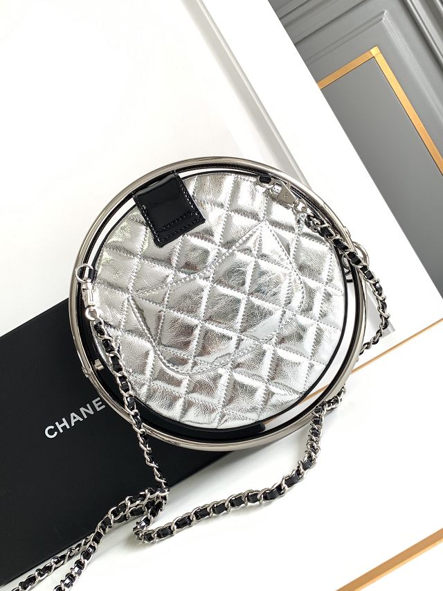 CC original lambskin large clutch with chain AP4111 silver