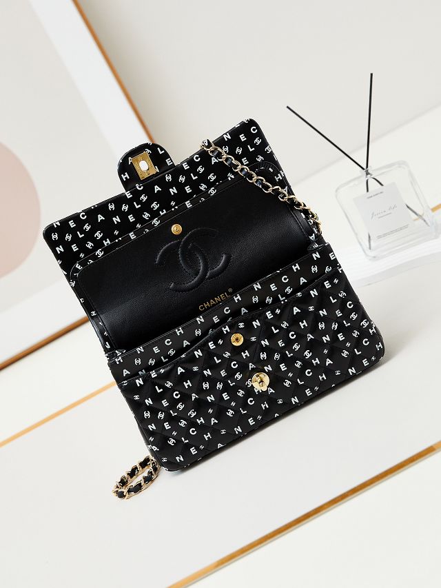 CC original lambskin medium flap bag A01112 black