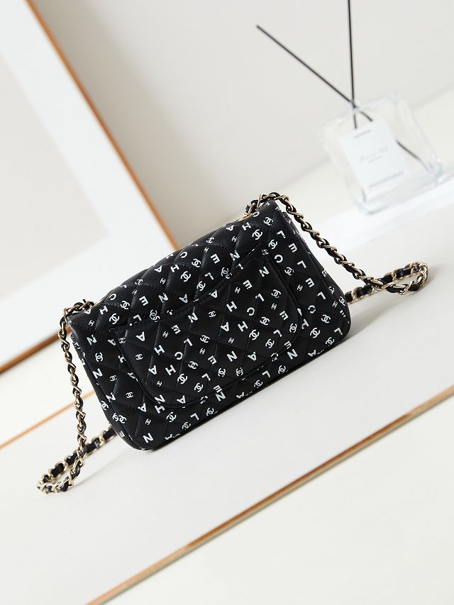 CC original lambskin mini flap bag A69900 black