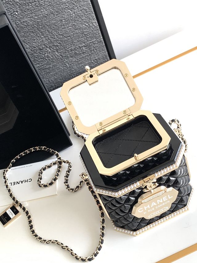 CC original resin tea box minaudiere AS4954 black