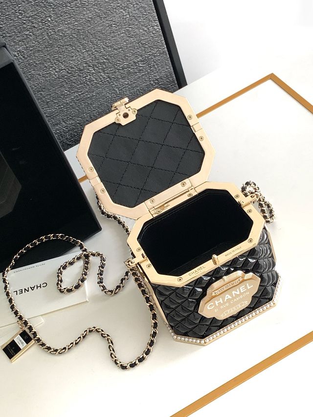 CC original resin tea box minaudiere AS4954 black