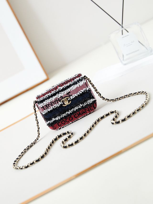 CC original sequins mini flap bag AS3268 multicolor