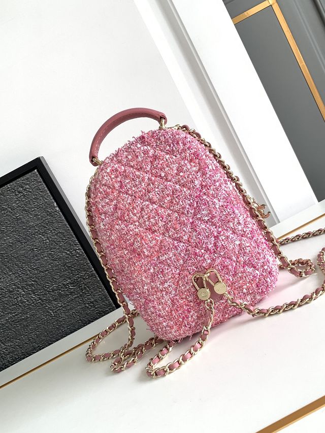 CC original tweed mini backpack AP3753 pink