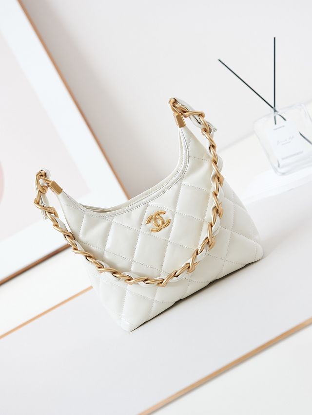 2024 CC original lambskin small hobo handbag AS4922 white