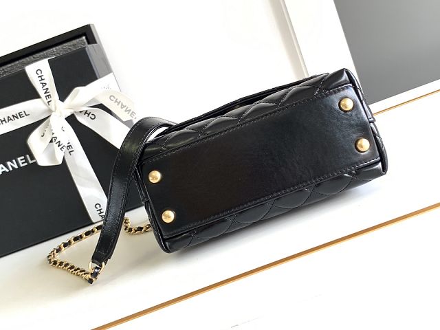 CC original calfskin mini coco handle bag AS2215 black