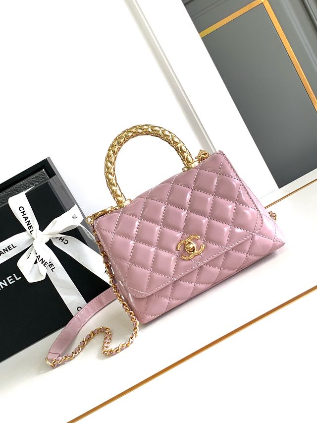 CC original calfskin mini coco handle bag AS2215 pink