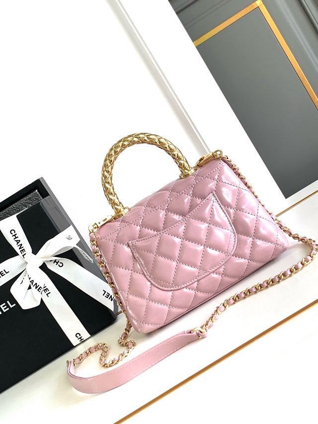 CC original calfskin mini coco handle bag AS2215 pink