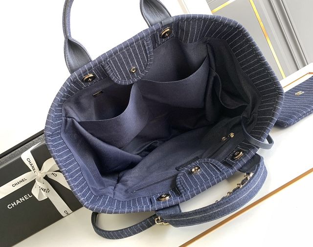 CC original denim large shopping bag A66941 dark blue