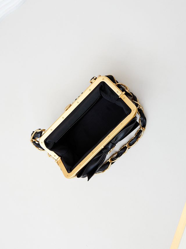 CC original sequins clutch with chain AP4027 black