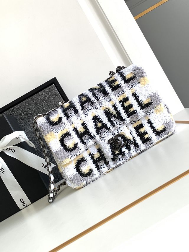 CC original sequins mini flap bag A69900 white&black