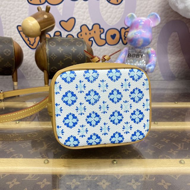 Louis vuitton original monogram canvas nano noe bucket M83620 blue