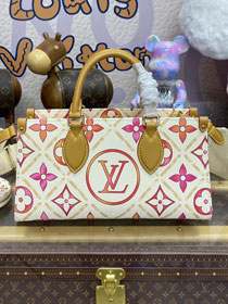 Louis vuitton original monogram canvas onThego east west M25318 coral