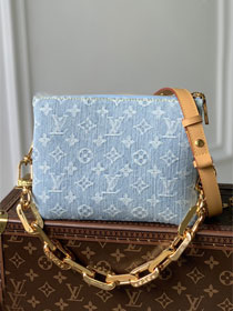 Louis vuitton original denim coussin BB M11401 light blue