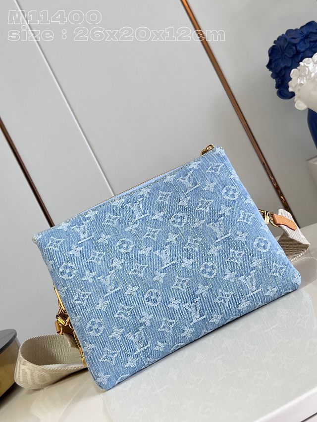 Louis vuitton original denim coussin pm bag M11400 light blue