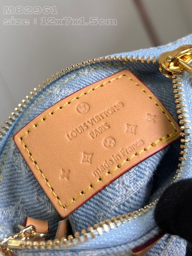 Louis vuitton original denim key holder M82961 light blue