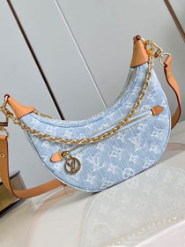 Louis vuitton original denim loop PM handbag M24846 light blue