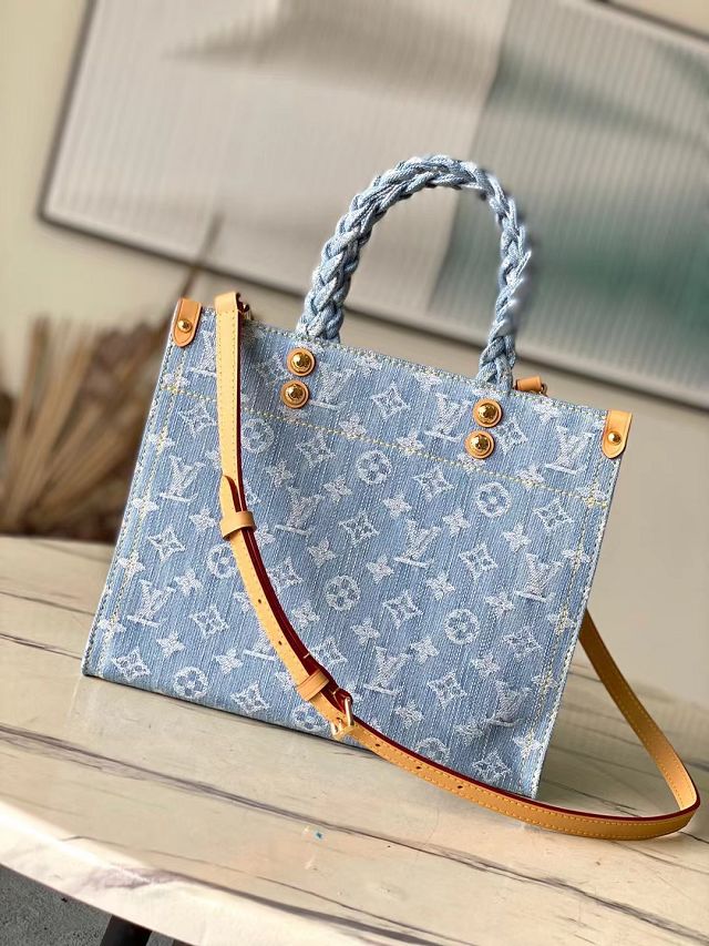 Louis vuitton original denim onthego pm M24897 light blue