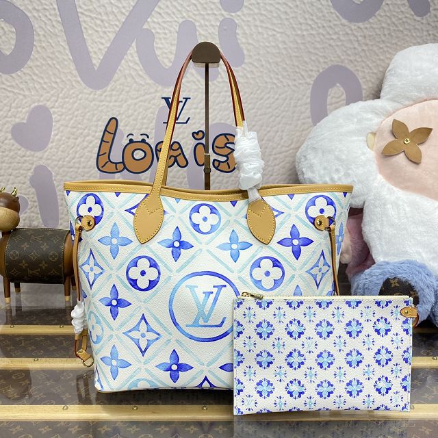 Louis vuitton original monogram canvas neverfull MM M25317 blue