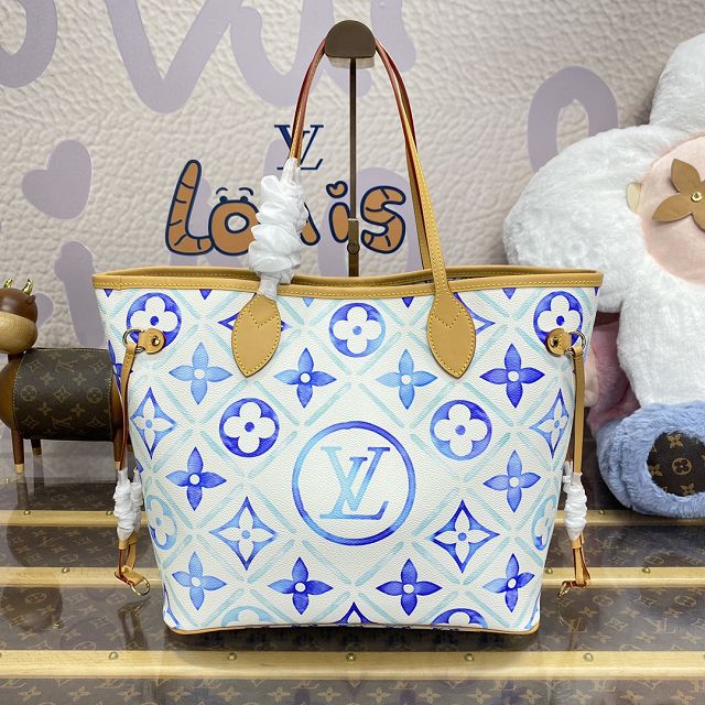 Louis vuitton original monogram canvas neverfull MM M25317 blue