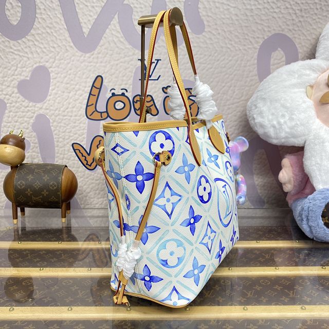 Louis vuitton original monogram canvas neverfull MM M25317 blue