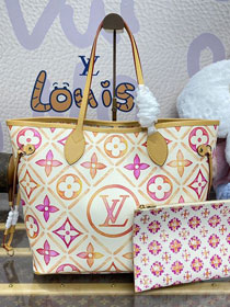 Louis vuitton original monogram canvas neverfull MM M25317 coral