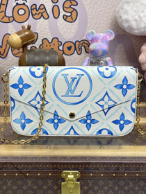 Louis vuitton original monogram canvas pochette felicie M11459 blue