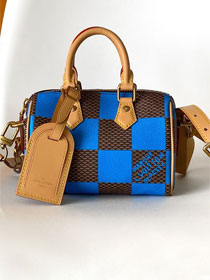 Louis vuitton original damier canvas nano speedy 18 N40595 blue