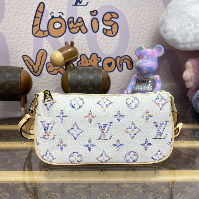 Louis vuitton original denim pochette accessoires M40712 white